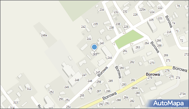 Borowa, Borowa, 243, mapa Borowa