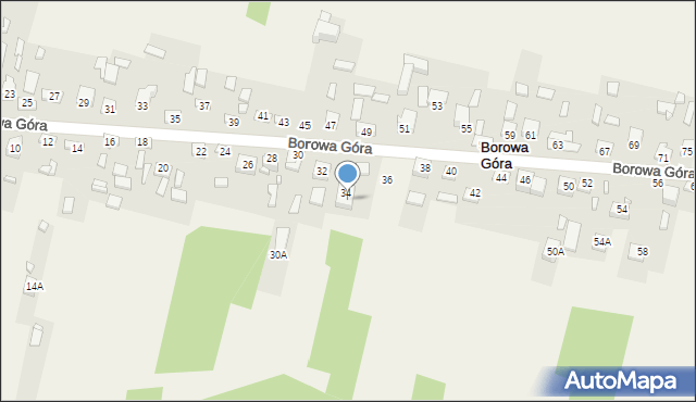 Borowa Góra, Borowa Góra, 34A, mapa Borowa Góra