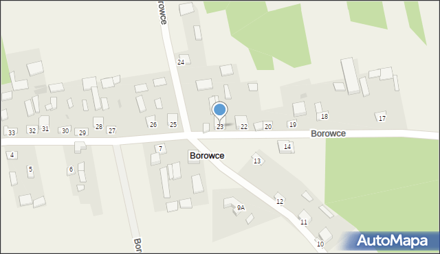 Borowce, Borowce, 23, mapa Borowce