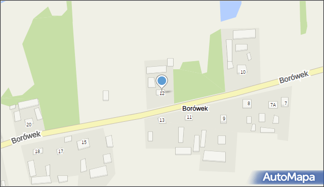 Borówek, Borówek, 12, mapa Borówek