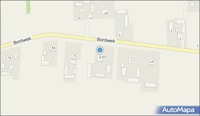 Borówek, Borówek, 3, mapa Borówek