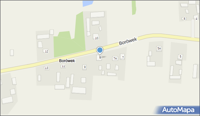 Borówek, Borówek, 8, mapa Borówek