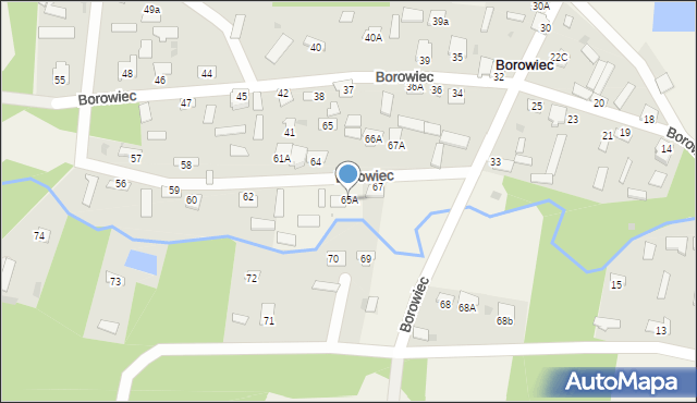 Borowiec, Borowiec, 65A, mapa Borowiec