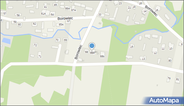Borowiec, Borowiec, 68A, mapa Borowiec