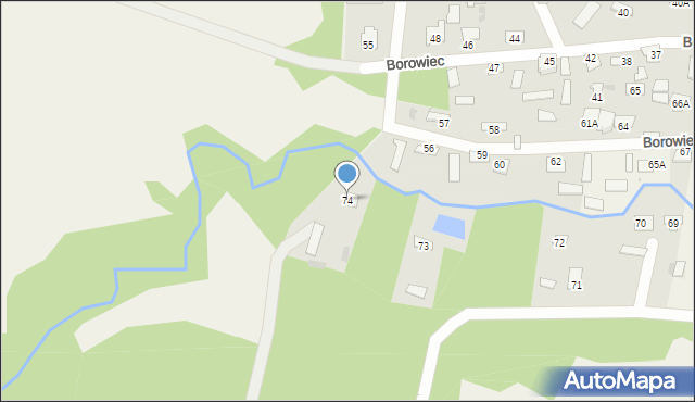 Borowiec, Borowiec, 74, mapa Borowiec