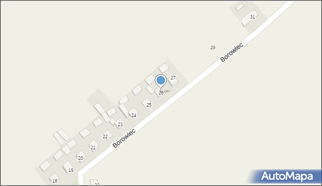Borowiec, Borowiec, 26, mapa Borowiec
