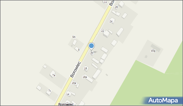 Borowiec, Borowiec, 20, mapa Borowiec