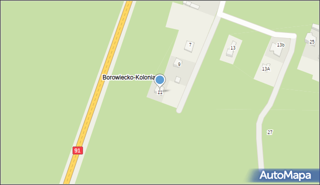 Borowiecko-Kolonia, Borowiecko-Kolonia, 11, mapa Borowiecko-Kolonia