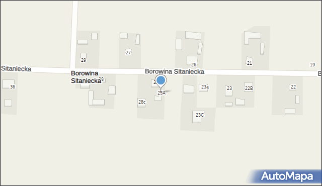 Borowina Sitaniecka, Borowina Sitaniecka, 25A, mapa Borowina Sitaniecka