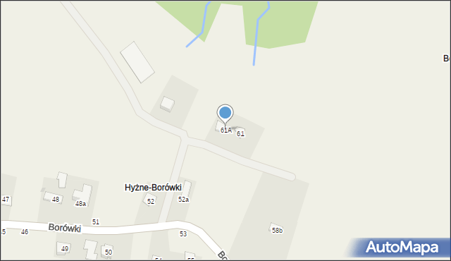 Borówki, Borówki, 61A, mapa Borówki