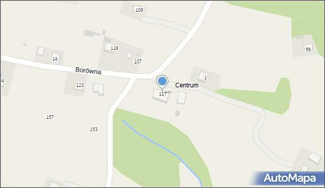 Borówna, Borówna, 117, mapa Borówna