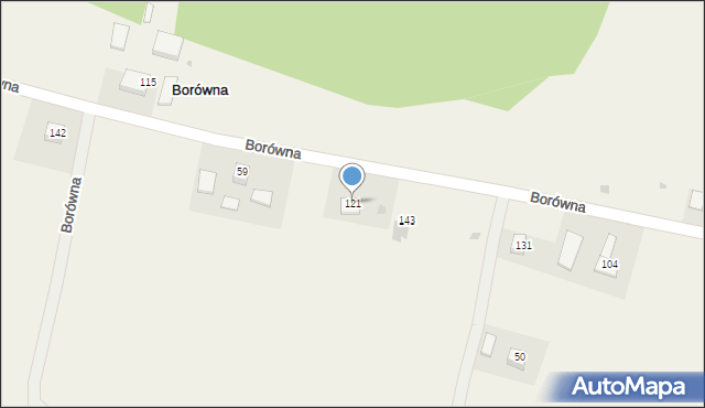 Borówna, Borówna, 121, mapa Borówna