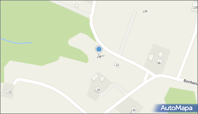Borówna, Borówna, 136, mapa Borówna