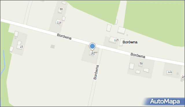 Borówna, Borówna, 142, mapa Borówna