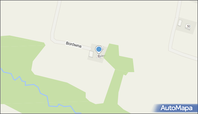 Borówna, Borówna, 53, mapa Borówna