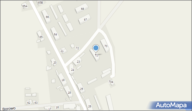 Borowo, Borowo, 71, mapa Borowo