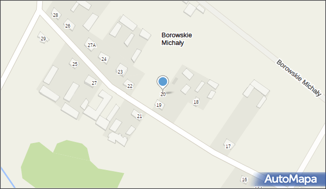 Borowskie Michały, Borowskie Michały, 20, mapa Borowskie Michały