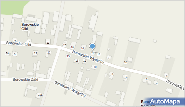 Borowskie Wypychy, Borowskie Wypychy, 11, mapa Borowskie Wypychy