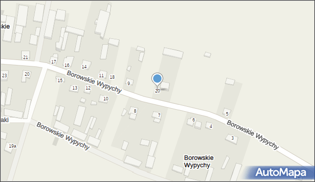 Borowskie Wypychy, Borowskie Wypychy, 20, mapa Borowskie Wypychy