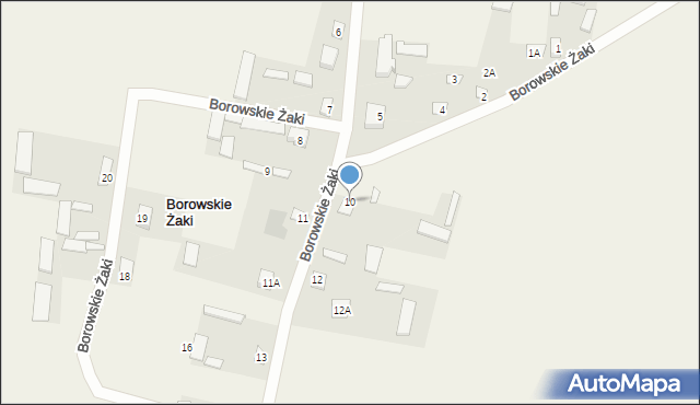 Borowskie Żaki, Borowskie Żaki, 10, mapa Borowskie Żaki