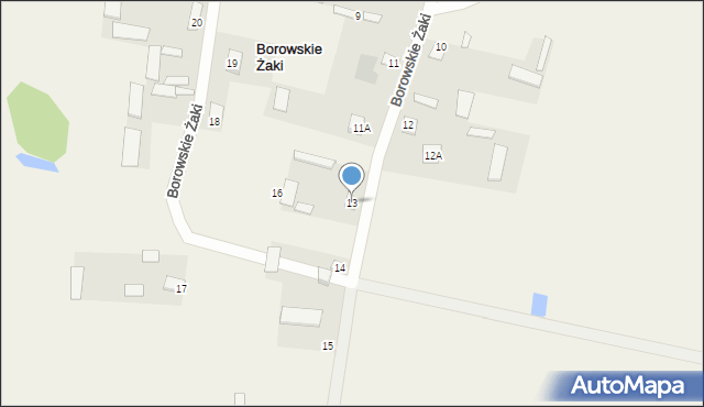 Borowskie Żaki, Borowskie Żaki, 13, mapa Borowskie Żaki