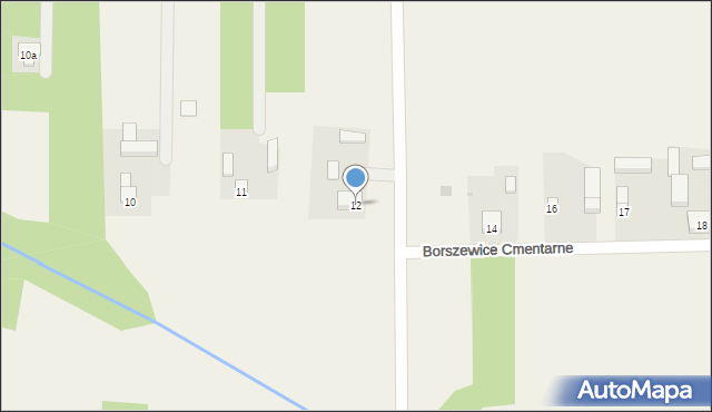 Borszewice Cmentarne, Borszewice Cmentarne, 12, mapa Borszewice Cmentarne