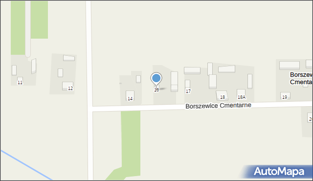 Borszewice Cmentarne, Borszewice Cmentarne, 16, mapa Borszewice Cmentarne