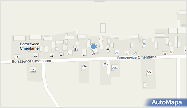 Borszewice Cmentarne, Borszewice Cmentarne, 25, mapa Borszewice Cmentarne