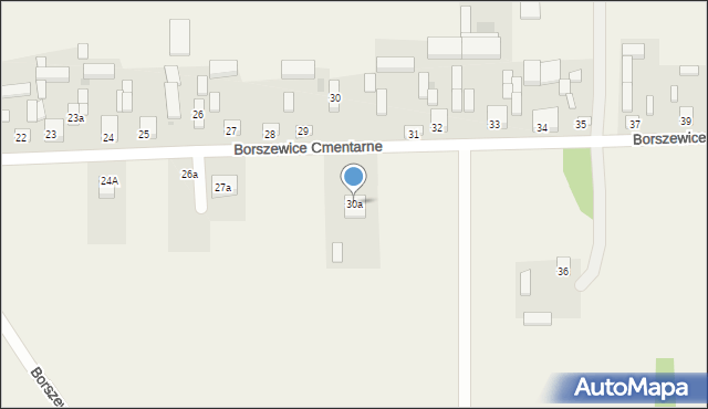 Borszewice Cmentarne, Borszewice Cmentarne, 30a, mapa Borszewice Cmentarne