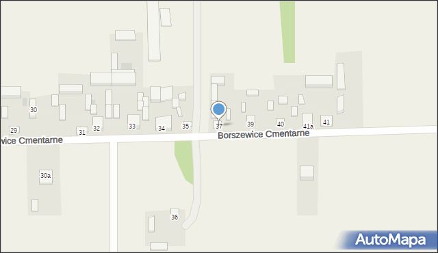 Borszewice Cmentarne, Borszewice Cmentarne, 37, mapa Borszewice Cmentarne