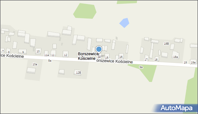 Borszewice Kościelne, Borszewice Kościelne, 14, mapa Borszewice Kościelne