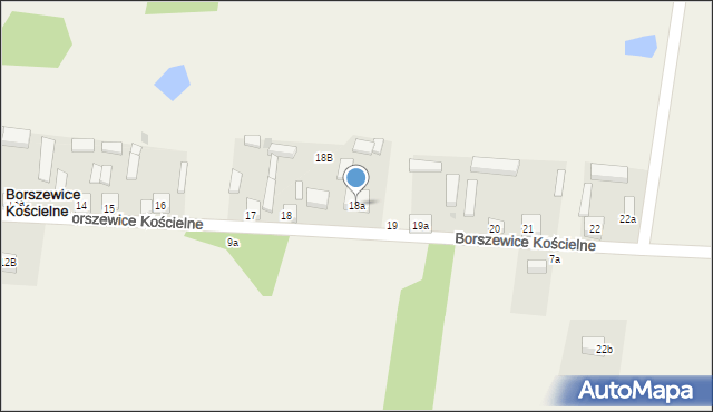 Borszewice Kościelne, Borszewice Kościelne, 18a, mapa Borszewice Kościelne