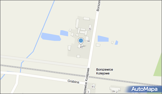 Borszewice Kościelne, Borszewice Kościelne, 43, mapa Borszewice Kościelne