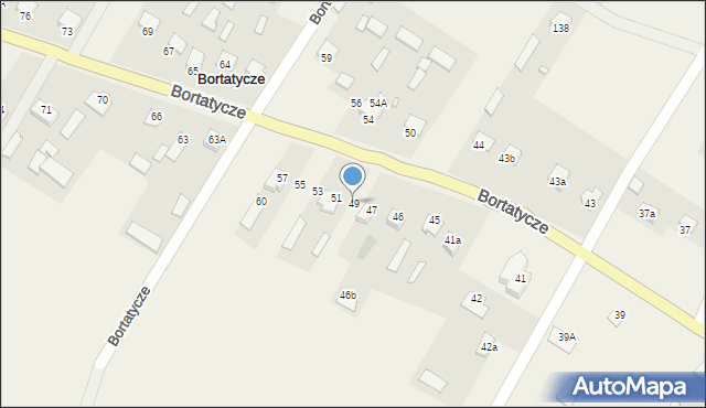 Bortatycze, Bortatycze, 49, mapa Bortatycze