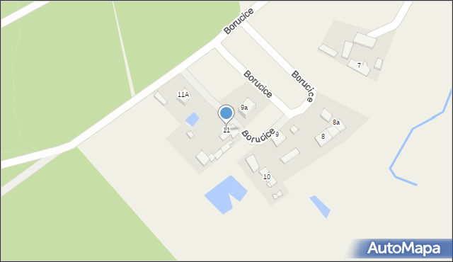 Borucice, Borucice, 11, mapa Borucice
