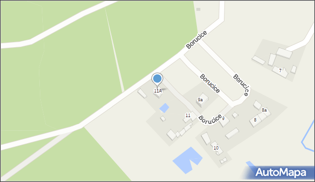 Borucice, Borucice, 11A, mapa Borucice