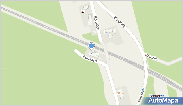 Borucice, Borucice, 17a, mapa Borucice