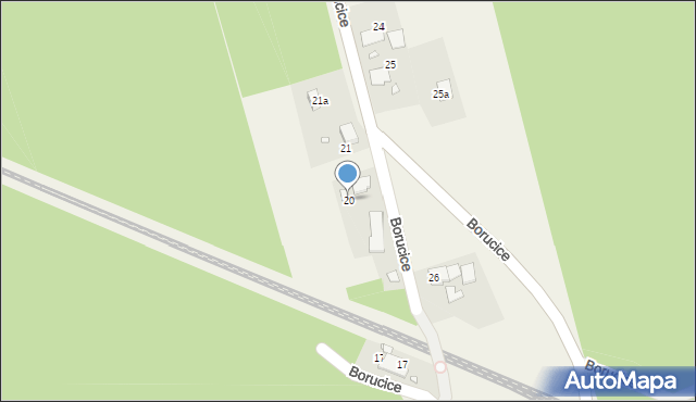 Borucice, Borucice, 20, mapa Borucice