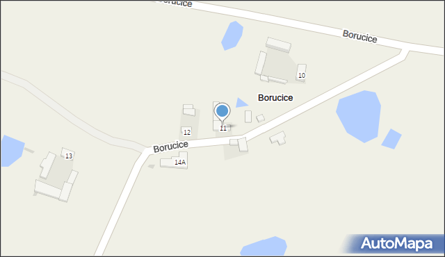 Borucice, Borucice, 11, mapa Borucice