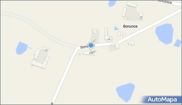 Borucice, Borucice, 14A, mapa Borucice