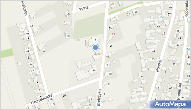 Borucin, Bończyka Norberta, 15, mapa Borucin