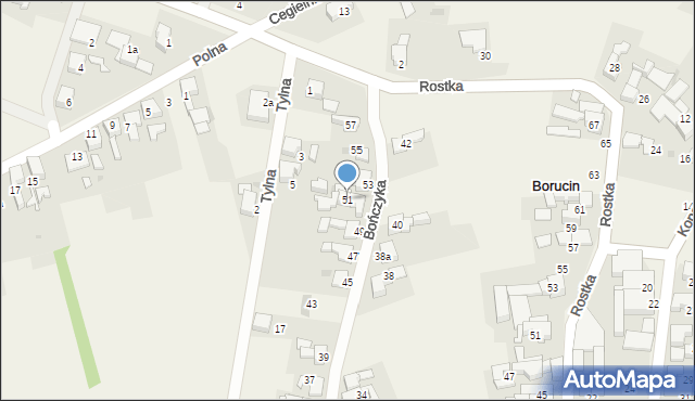 Borucin, Bończyka Norberta, 51, mapa Borucin