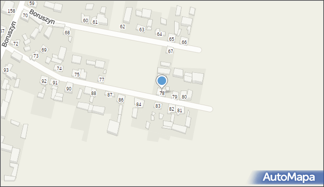 Boruszyn, Boruszyn, 78, mapa Boruszyn