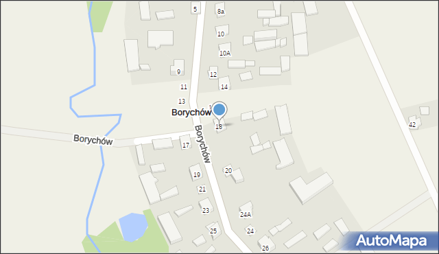 Borychów, Borychów, 18, mapa Borychów