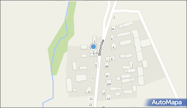 Borychów, Borychów, 3, mapa Borychów