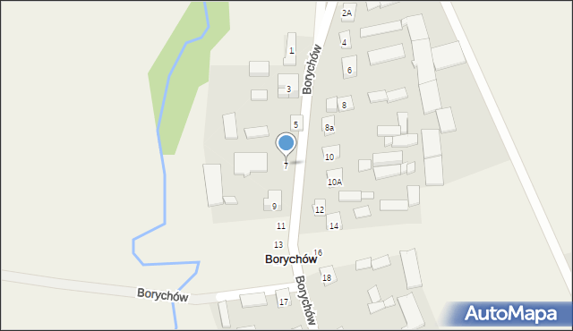 Borychów, Borychów, 7, mapa Borychów