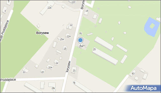 Borysew, Borysew, 25A, mapa Borysew
