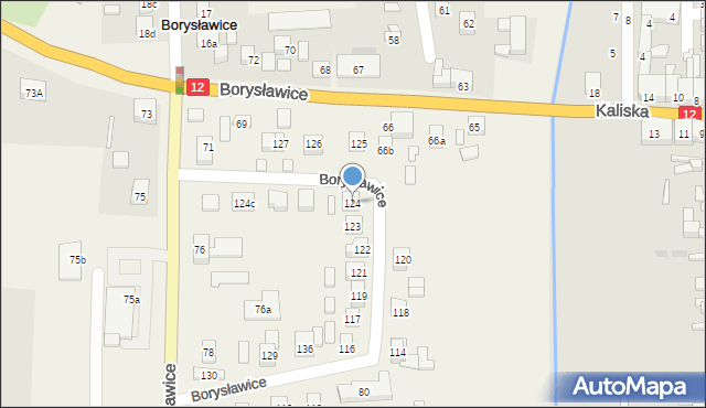 Borysławice, Borysławice, 124, mapa Borysławice