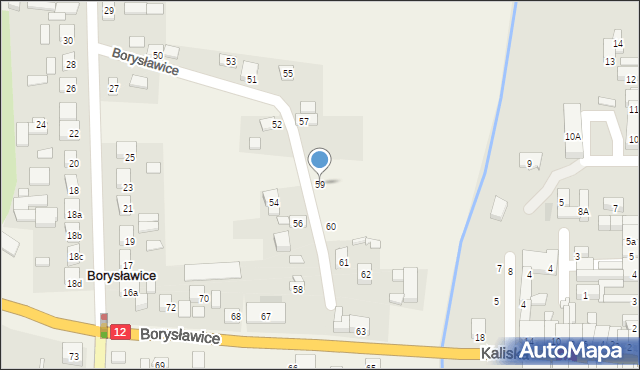 Borysławice, Borysławice, 59, mapa Borysławice