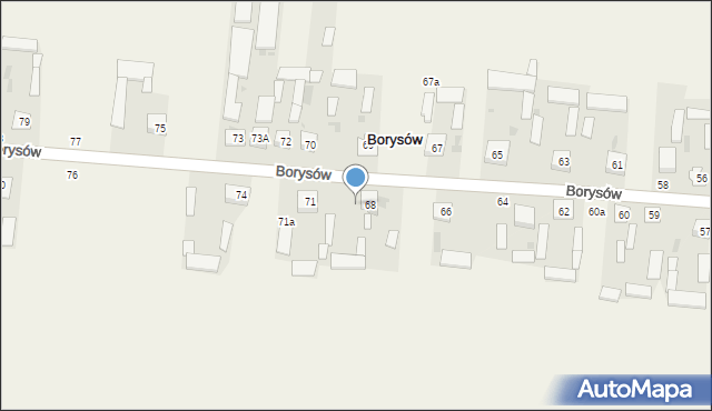 Borysów, Borysów, 68A, mapa Borysów